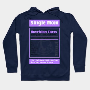 Single Mom Nutrition Facts Being a Single Mom Badass Single Mom Hoodie
